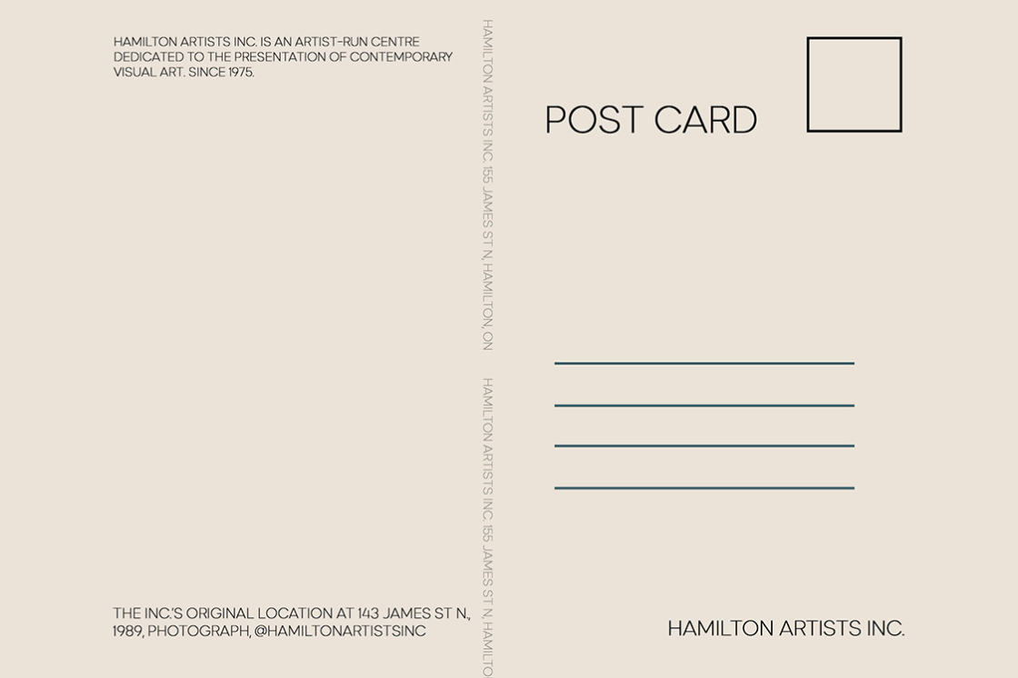 A back of a blank post card. 