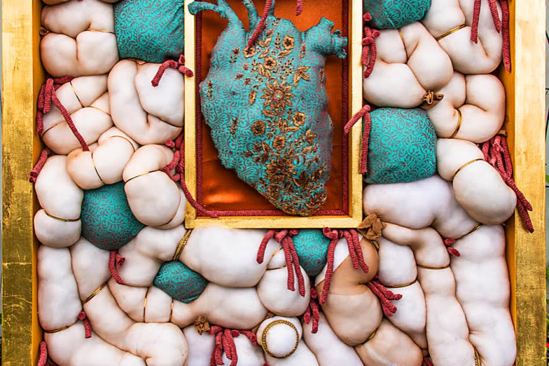 This image is artwork from Ravinder Ruprai's exhibition, "The Gold Boxes".