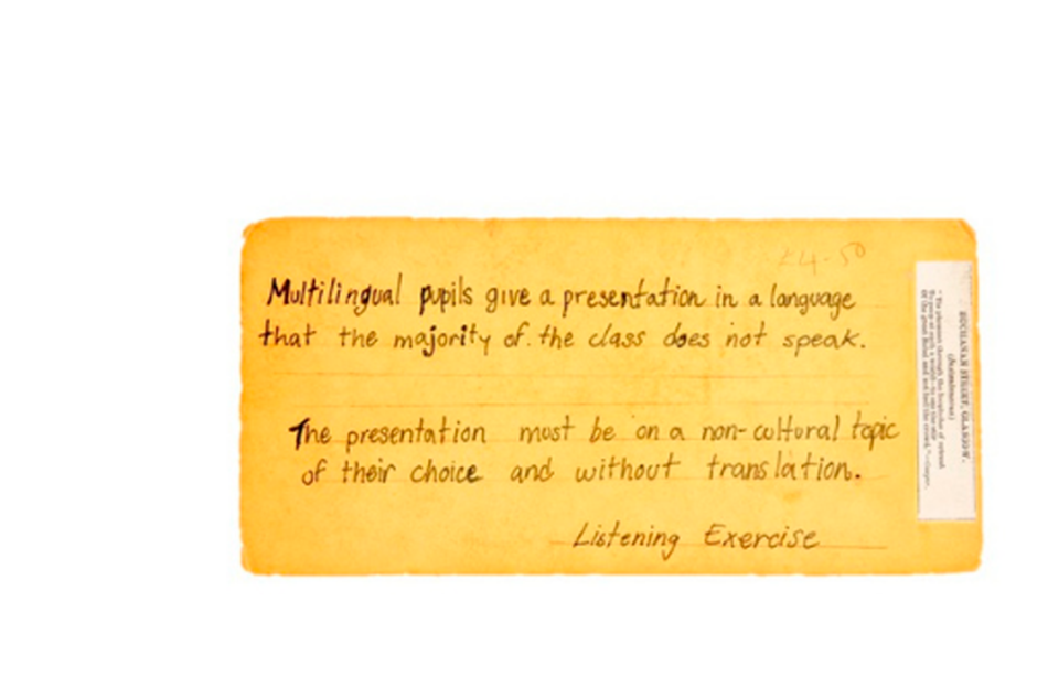 Handwriting on a manilla coloured paper