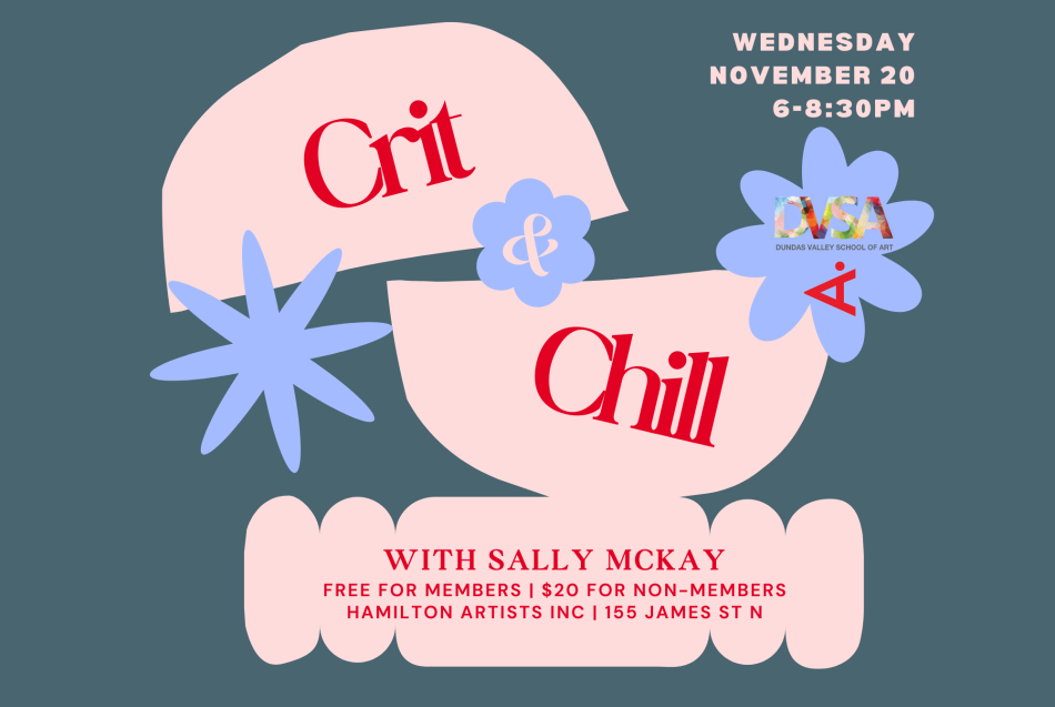 This image is the poster for our event "Crit & Chill".