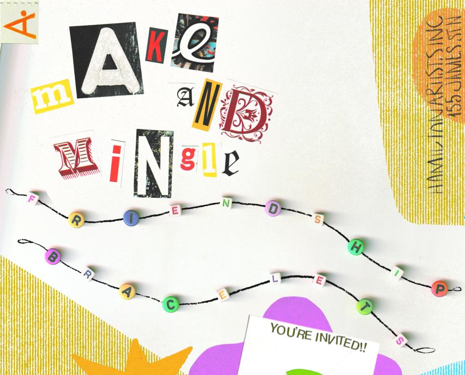 This is the graphic for our make & mingle - friendship bracelet event.